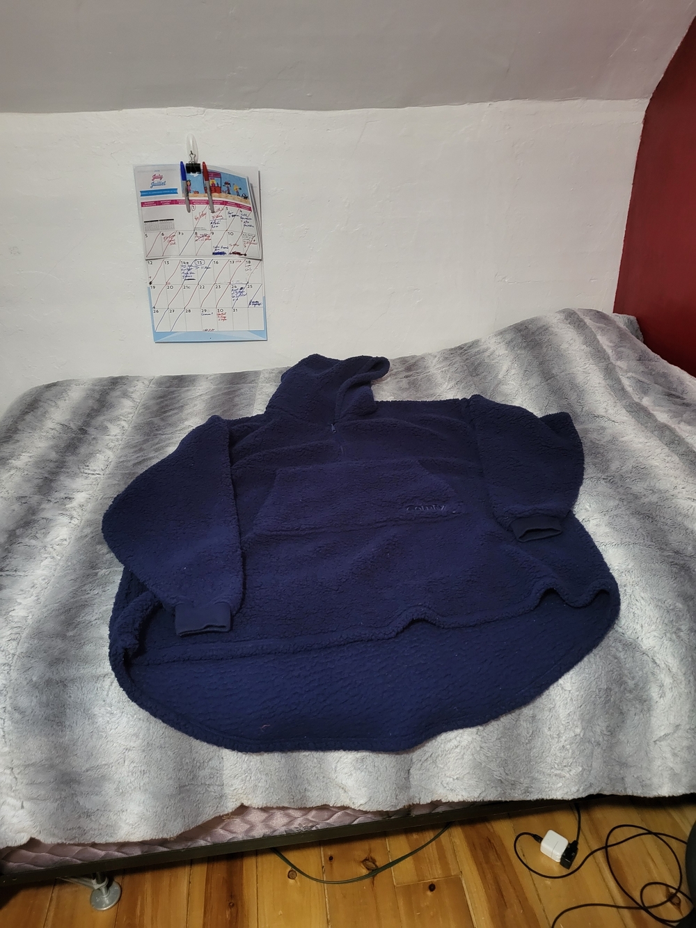 Cozy Navy Teddy Jacket with Hoodie
